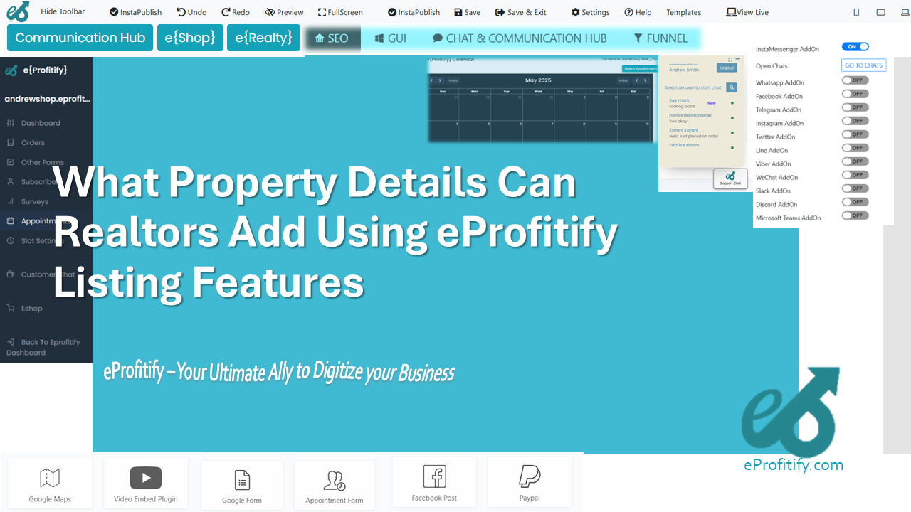 What Property Details Can Realtors Add Using eProfitify Listing Features